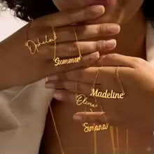 Custom Name Necklace - Personalized Gold Plated Jewelry Gift