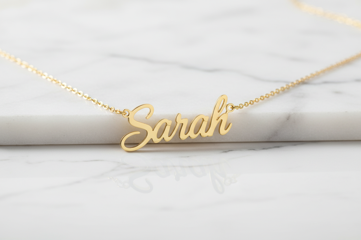Custom Name Necklace - Personalized Gold Plated Jewelry Gift