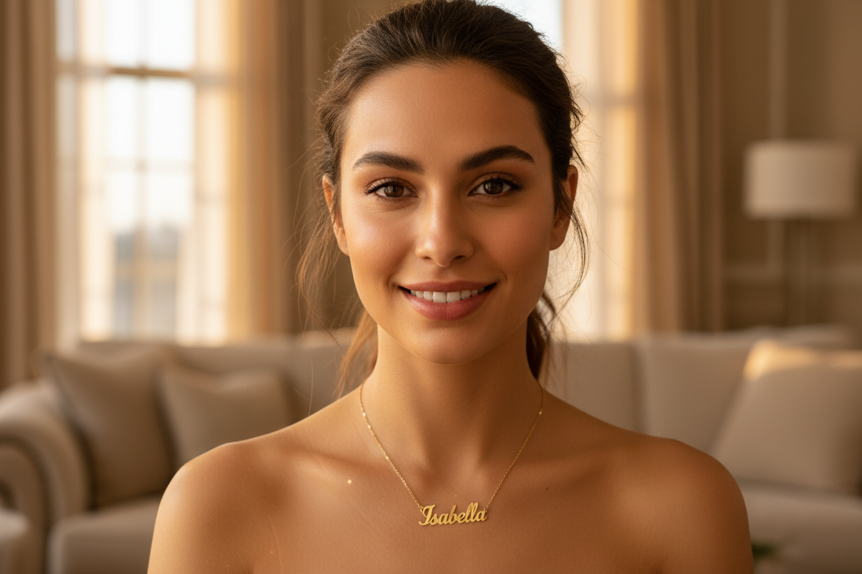 Custom Name Necklace - Personalized Gold Plated Jewelry Gift